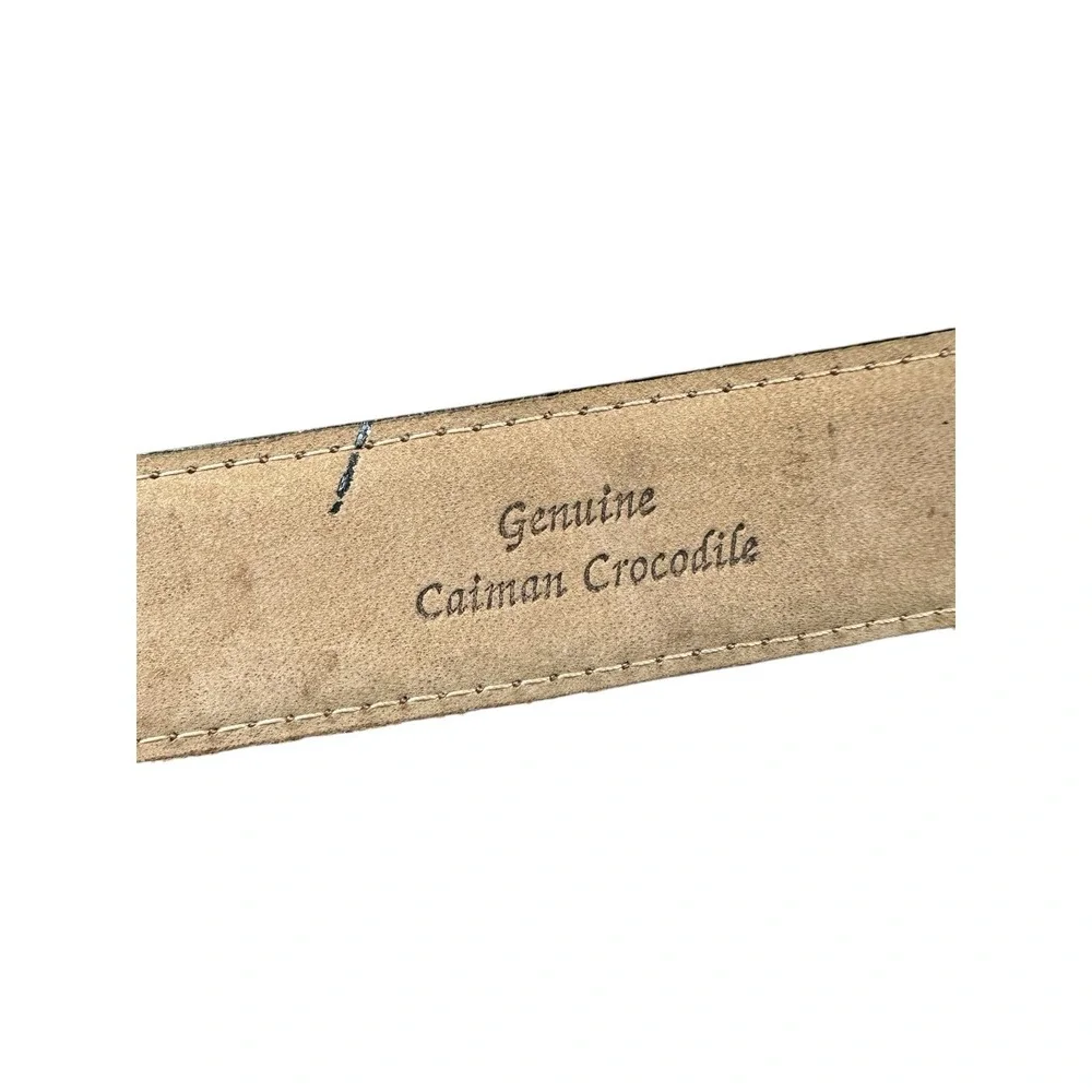 Saks Off Fifth Brown Genuine Caiman Crocodille Mens Belt Size 32 NEW